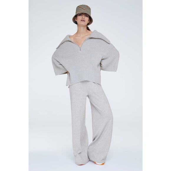 NWT Dorothee Schumacher Modern Statements Gray Wide Leg Knit Pants 2 Medium‎ - Picture 1 of 11